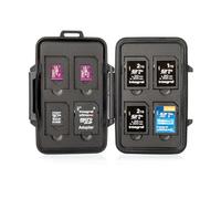 Integral Estuche para tarjetas de memoria de 16 ranuras: organizador SDXC/SDHC para 8 tarjetas SD y 8 Micro SD, caja antiestática a prueba de golpes, con sellado a prueba de polvo, portátil y duradera