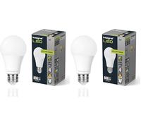 Integral LED 2PK GLS E27 bombilla sensor crepuscular mate no regulable - Blanco cálido 2700K, 806lm, 8W (60W equivalente) - Eficiente e ideal para exterior, porche, garaje, jardín, patio