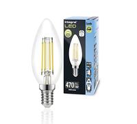 Integral LED 4 PACK E14 Omni-filamento Blanco Frío 4000K, 470LM, 4,2W (equivalente a 40W) Bombilla Tipo Vela Regulable - Eficiencia energética e ideal para lámparas y lámparas de araña en salones