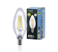 Integral LED 4 PACK E14 Omni-filamento Cálido 2700 K, 470 LM, 4,2 W (equivalente a 40 W) Bombilla Tipo Vela Regulable nergética e ideal para lámparas y lámparas de araña en salones