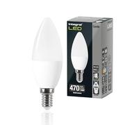 Integral LED E14 Blanco Frío 4000K, 470LM, 4,9W (equivalente a 40W) Bombilla Mate Tipo Vela Regulable - Paquete de 4 - Eficiencia energética - para lámparas en salones, comedores y dormitorios