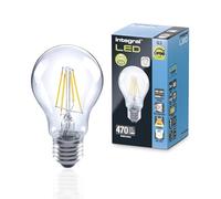 Integral LED E27 GLS A60 Omni-filamento Cálido 2700 K, 470 LM, 3,4 W (equivalente a 40 W) Bombilla No Regulable - Paquete de 2 - Eficiencia energética - para dormitorios, pasillos y salones