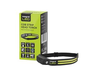 Integral LED Linterna frontal 330 + 90LM Rechargeable COB | 3 modo | Haz ancho de 230° | Sensor manual | Batería de 1200 mAh | Ideal para emergencias, en el trabajo, en interior y para uso diario