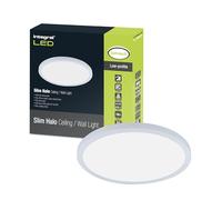 Integral LED Luz regulable para techo y pared de 18 W 1500 LM | 291 mm de diámetro | Diseño circular moderno superdelgado | Bisel blanco | Ideal para dormitorio, cocina, salón, estudio y pasillo