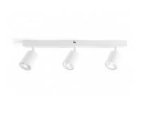 Integral LED Siena Barra de focos LED GU10 de 3 luces | Lámpara moderna de techo para interior | Ajustable y giratoria | Ideal para salón, dormitorio - Acabado blanco mate
