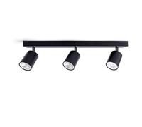 Integral LED Siena Barra de focos LED GU10 de 3 luces | Lámpara moderna de techo para interior | Ajustable y giratoria | Ideal para salón, dormitorio - Acabado negro mate