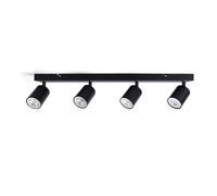 Integral LED Siena Barra de focos LED GU10 de 4 luces | Lámpara moderna de techo para interior | Ajustable y giratoria | Ideal para salón, dormitorio - Acabado negro mate
