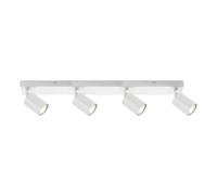 Integral LED Siena Barra de focos LED GU10 de 4 luces | Lámpara moderna de techo para interior | Ajustable y giratoria | Ideal para salón, dormitorio - Acabado blanco mate