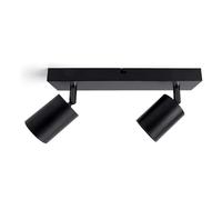 Integral LED Siena Barra de focos LED GU10 de dos direcciones | Lámpara moderna de techo para interior | Ajustable y giratoria | Ideal para salón, dormitorio - Acabado negro mate