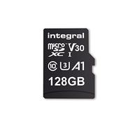 Integral Memory - Tarjeta de Memoria microSDxC de 128 GB de Alta Velocidad de hasta 100 MB/s de Lectura, 45 MB/s de Escritura, V30 UHS-I U3 + Adaptador SD