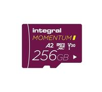 Integral Momentum I Tarjeta Micro SDXC de 256 GB, hasta 210 MB/s de Lectura y 180 MB/s de Escritura, V30, U3, A2, 4K/5K UHD para GoPro, Drones dji, cámaras de acción, Resistente al Agua
