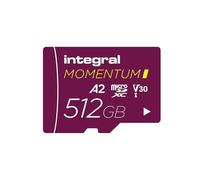 Integral Momentum I Tarjeta Micro SDXC de 512 GB, hasta 210 MB/s de Lectura y 180 MB/s de Escritura, V30, U3, A2, 4K/5K UHD para GoPro, Drones dji, cámaras de acción, Resistente al Agua