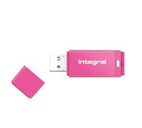 Integral Neon - Memoria USB (32 GB, USB 2.0, tapa), rosa