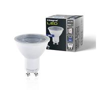 Integral pack de 4 bombillas GU10 LED azul - 5 W (equivalente a 50 W), ángulo de haz de 40° - Para expositores, restaurantes, hoteles, jardines, decoración e iluminación ambiental