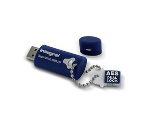 Integral Pen drive 16GB Crypto-197 256-Bit Hardware usb encriptado 3.0 - Pendrive con contraseña doble - Memoria usb FIPS 197, protección ataques por fuerza bruta, impermeable con tres capas XTS-AES