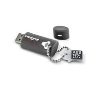Integral Pen drive 64GB Crypto-197 256-Bit Memoria usb FIPS 197, pincho usb con protección ataques por fuerza bruta, memorias usb con diseño impermeable de tres capas XTS-AES