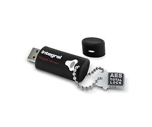 Integral Pen drive 64GB Crypto 256 bits hardware usb encriptado 3.0 memoria usb FIPS 197 140-2 nivel 3 pincho usb protección ataques fuerza bruta,memorias usb diseño impermeable de tres capas XTS-AES