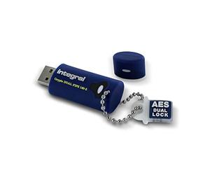 Integral Pen drive de 32GB Crypto-140-2 256-Bit 3.0 - Pendrive con contraseña doble - Memoria usb FIPS 197, protección ataques por fuerza bruta, impermeable con tres capas XTS-AES