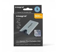 Integral SlimXpress Pro SSD Externa Portátil de 500 GB: USB-C, 2000 MB/s Lectura/Escritura, USB 3.2 Gen 2x2, Diseño Compacto, Plug & Play, Compatible con Mac, PC con Windows, Android, Xbox, PS