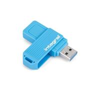 Integral Swivel Neon 256GB USB, 3.2 Gen 1 Tipo A, Azul neón | alta velocidad USB 3.2 / 3.1 / 3.0, 150 MB/s de lectura, 30 MB/s de escritura, almacenamiento portátil para PC o portátil