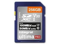 Integral Tarjeta SD de 256GB 4K Ultra-HD Video Alta Velocidad Tarjeta de Memoria SDXC V30 UHS-I U3 Clase 10 de hasta 100 MB/s