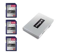 Integral Tarjeta SD de 64 GB 3-Pack4K Ultra-HD Video Alta Velocidad Tarjeta de Memoria SDXC V30 UHS-I U3 Clase 10 de hasta 100 MB/s, el Color Puede Variar