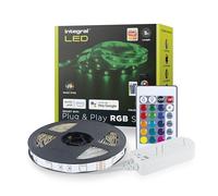 Integral tiras LED 5m RGB, WiFi, app inteligente, Plug & Play, variación color, regulable, música sincronizada, Adaptador UE, control IR, Compatible con Alexa y Google, Luz LED adhesiva