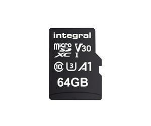 Integral UltimaPro - Memory Card 64 GB microSDHC/100 MB / s/ Class 10 UHS-I U3/ V30 + Adapter