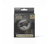 Integral Unidad de Memoria USB 3.0 Segura 8GB Secure360 Software encriptado de 256 bits - Partición Doble de Trabajo y encriptada, protección con contraseña y Carcasa giratoria 360º