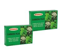 Integralia Carbón Plus - Pack Ahorro 2 x 60 cápsulas - Ayuda a Evitar la Formación de Gases en el Sistema Digestivo.