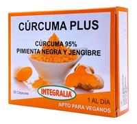 Integralia Cúrcuma Plus 30 Cápsulas - Extracto de Cúrcuma al 95% con Jengibre y Pimienta Negra - Antiinflamatorio y Antioxidante Natural para Articulaciones - Alta Absorción