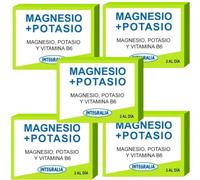 Integralia Magnesio y Potasio - Pack Ahorro 5 x 60 Cápsulas - Suplemento para Reducir Fatiga, Apoyo Muscular y Nervioso, Reforzado con Magnesio y Potasio para Energía Diaria - Apto para Veganos