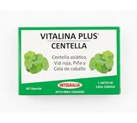 Integralia Vitalina Plus Centella 60 Cápsulas | Complemento Alimenticio con Centella Asiática, Vid Roja, Piña y Cola de Caballo para Circulación y Celulitis