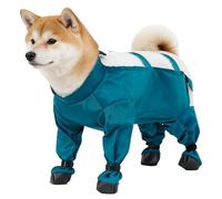 Integrated Dog Snowsuit - Adjustable Suspenders Pet Leg Guards, Reflective Winter Paws Protector, Waterproof Warm Puppy Pants, Anti Lost Bootie System, Outdoor Gaiter Gear | For Small Dogs