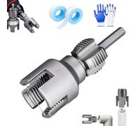 Integrated Internal & External Pipe Threading Tool,2025 New Pipe Thread Cutting Tool,1/2'' & 3/4'' PVC Pipe Threader Kit,Electric Drill Compatible Threader Kit for Home Repair (1/2'')