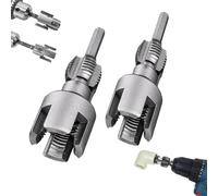 Integrated Internal & External Pipe Threading Tool, Dual-Function Pipe Thread Cutting Tool, 1/2'' 3/4'' 1'' Dies, Electric Drill Compatible PVC & Plastic Pipe Threader Kit for Home Repair(1/2"+3/4")