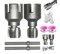 Integrated Internal & External Pipe Threading Tool, Pipe Thread Cutting Tool, Pvc Pipe Threader, 1/2" (DN15) or 3/4" (DN20) Sizes, for Electric Drill Cutting Threading (1/2"+3/4")