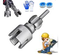 Integrated Internal & External Pipe Threading Tool,PVC Dual-function Pipe Threading Tool for 1/2" & 3/4" Pipes,Electric Drill Compatible PVC & Plastic Pipe Threader Kit for Home Repair (1/2")