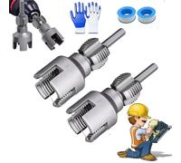 Integrated Internal & External Pipe Threading Tool,PVC Dual-function Pipe Threading Tool for 1/2" & 3/4" Pipes,Electric Drill Compatible PVC & Plastic Pipe Threader Kit for Home Repair (1/2"+ 3/4")