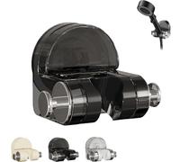 Integrated Suction Cup Shower Rack, Wall Mounted Non-Perforated Shower Fixture, Universal No-Drill Adjustable Removable Shower Head Holder Drill Free Glue (Dark Gray,1Pcs)