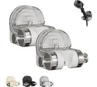 Integrated Suction Cup Shower Rack, Wall Mounted Non-Perforated Shower Fixture, Universal No-Drill Adjustable Removable Shower Head Holder Drill Free Glue (Transparent,2Pcs)