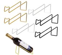 Integrity.1 6 Piezas Estante de Vino de Hierro Forjado Brillante, Organizador de Almacenamiento de Botellas de Licor, Estante de Vino apilable, para Porta Vinos Almacenar y Exhibir Botellas