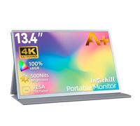 Intehill 4K Tragbarer Monitor 13,4 Zoll IGZO Panel, Anti-Glare, 3840x2400, 16:10, 500 Nits, 1500:1, 100% sRGB, HDR, Ultraleicht & Tragbar, Aluminiumgehäuse, Eingebaute Lautsprecher, mit VESA