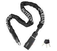 INTEKIN Candado de Bicicleta Antirrobo con Llave, 120cm Candado de Cadena para Bicicletas, Motos, Scooters, cadena bicicleta de Alta seguridad 8mm Diámetro