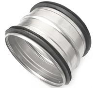 Intel Muñeco Nippel Tubo Conector o Galvanizado Acero Inoxidable DN 100 125 150 160 200 mm Empalme unir Wick Elf alzrohren con doble Labios Junta, Plateado