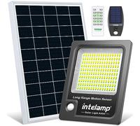 intelamp Focos Solares LED para Exteriores 12000mAh Foco LED Solar para Exteriores Proyector LED Solar Exterior con panel de 2000LM Luz Solar para Lámparas Solares