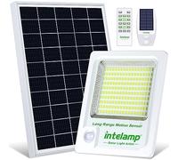 intelamp Focos Solares LED para Exteriores 12000mAh Foco LED Solar para Exteriores Proyector LED Solar Exterior con panel de 2000LM Luz Solar para Lámparas Solares