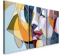 INTELIENZOS Cuadros de arte moderno y abstracto para decoracion de salon 120x61cm, 3 piezas de modelo Expresión