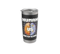 Inteligencia artificial de aprendizaje profundo humano versus artificial Vaso térmico de acero inoxidable de doble pared