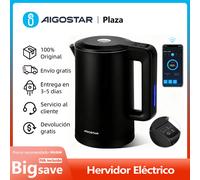 AIGOSTAR Hervidor de Agua Inteligente - Temperatura Regulable de 40°C a 100°C, Doble Pared de Acero Inoxidable, Mantener Caliente 24 hora. Control Wifi, Alexa y Google Home ( 1,7L 2200W)